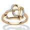 PalmBeach Diamond Accent Interlocking Heart Ring in Gold-plated Sterling Silver - Image 1 of 5