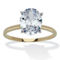 PalmBeach 2.54 TCW Cubic Zirconia 10k Yellow Gold Oval Solitaire Engagement Ring - Image 1 of 5