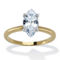 PalmBeach 2 TCW Marquise Cubic Zirconia 18k Gold-Plated Solitaire Engagement Ring - Image 1 of 5
