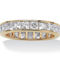 PalmBeach 5.29 TCW Princess-Cut Cubic Zirconia 18k Gold-plated Silver Eternity Ring - Image 1 of 5
