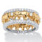 PalmBeach Gold-Plated Cubic Zirconia Two-Tone Elephant Eternity Ring - Image 1 of 5