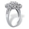 PalmBeach Round Cubic Zirconia Platinum-plated Silver Art Deco-Style Ring - Image 2 of 5