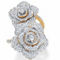 PalmBeach Round Cubic Zirconia Gold-Plated Rose Flower Cocktail Wrap Ring - Image 1 of 5