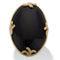 PalmBeach Cabochon Cut Genuine Black Agate 18k Gold-Plated Cocktail Ring - Image 1 of 5