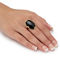 PalmBeach Cabochon Cut Genuine Black Agate 18k Gold-Plated Cocktail Ring - Image 3 of 5