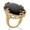 PalmBeach Cabochon Cut Genuine Black Agate 18k Gold-Plated Cocktail Ring - Image 4 of 5