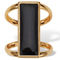 PalmBeach Emerald Cut Genuine Black Onyx Gold-Plated Sterling Silver Cabochon Ring - Image 1 of 5