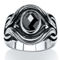 PalmBeach Men's Black Oval-Cut Cubic Zirconia Evil Eye Ring in Stainless Steel - Image 1 of 5
