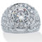 PalmBeach Men's 4.55 Cttw. Cubic Zirconia Platinum-Plated Geometric Cluster Ring - Image 1 of 5