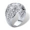 PalmBeach Men's 4.55 Cttw. Cubic Zirconia Platinum-Plated Geometric Cluster Ring - Image 2 of 5