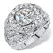 PalmBeach Men's 4.55 Cttw. Cubic Zirconia Platinum-Plated Geometric Cluster Ring - Image 4 of 5