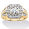 PalmBeach Men's 1.58 Cttw. Solid 10k Gold Round Cubic Zirconia Octagon-Shaped Ring - Image 1 of 5