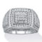 PalmBeach Men's 3.20 Cttw. White Cubic Zirconia Sqaure Cut Platinum Plated Ring - Image 1 of 5