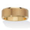 PalmBeach Men's Gold Ion-Plated Tungsten Brushed Finish Bevel Edge Wedding Band - Image 1 of 5