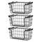 Oceanstar Stackable Metal Wire Storage Basket Set for Pantry – Black, Set of 3 - Image 1 of 5