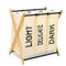 Oceanstar X-Frame Bamboo 3-Bag Laundry Sorter, White - Image 2 of 4