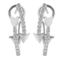APMG 14K White Gold 1/2 CTW Diamond Turning Arrow Hoop Earrings - Image 1 of 3