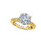 Crislu classic brilliant solitaire ring with pave band finished in 18kt yellow gold - Image 1 of 2
