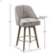Madison Park Walsh Counter Stool with Swivel Seat - Image 2 of 5