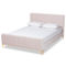 Baxton Studio Nami Light Pink Velvet Upholstered and Gold Finished Platform Bed - Image 1 of 5