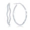 Bella Silver Sterling Silver Wavy Designed Oval Hoop Earrings - Rhodium Plated - Image 1 of 2