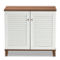Baxton Studio Coolidge White and Walnut Finished 4-Shelf Wood Shoe Storage Cabinet - Image 3 of 5
