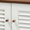 Baxton Studio Coolidge White and Walnut Finished 4-Shelf Wood Shoe Storage Cabinet - Image 5 of 5