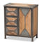 Baxton Studio Laurel Antique Grey Metal and Whitewashed Oak Wood Storage Cabinet - Image 1 of 5