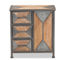 Baxton Studio Laurel Antique Grey Metal and Whitewashed Oak Wood Storage Cabinet - Image 3 of 5