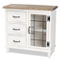 Baxton Studio Faron Distressed White and Oak Brown 3-Drawer Storage Cabinet - Image 1 of 5