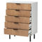 Baxton Studio Karima White and Brown Wood 5-Drawer Storage Cabinet - Image 2 of 5