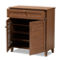 Baxton Studio Coolidge Walnut 4-Shelf Shoe Storage Cabinet with Drawer - Image 2 of 5