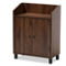 Baxton Studio Rossin Walnut Brown 2-Door Wood Shoe Storage Cabinet with Open Shelf - Image 1 of 5