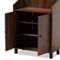 Baxton Studio Rossin Walnut Brown 2-Door Wood Shoe Storage Cabinet with Open Shelf - Image 2 of 5