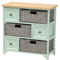 Baxton Studio Valtina Oak Brown and Mint Green 3-Drawer Storage Unit with Baskets - Image 1 of 5