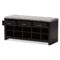 Baxton Studio Espresso Finished Grey Fabric Upholstered Cushioned Entryway Bench - Image 2 of 5