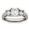 Charles & Colvard 1.76cttw Moissanite Cushion Three Stone Ring in 14k White Gold - Image 1 of 5