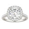 Charles & Colvard 2.88cttw Moissanite Cushion Halo Ring in 14k White Gold - Image 1 of 5