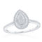 Diamonds D'Argento Sterling Silver Double Frame Pear-Shaped Diamond Ring 111 Stones - Image 1 of 2