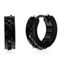 Metallo Stainless Steel Link Design Huggie Hoop Earrings - Black Plated - Image 1 of 2