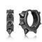 Metallo Stainless Steel 19mm Spike Huggie Hoop Earrings - Black Plated - Image 1 of 2