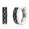Metallo Stainless Steel Oxidized Chain Design Huggie Hoop Earrings - Image 1 of 2