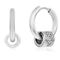 Metallo  Stainless Steel Spinning Designed Huggie Hoop Earrings - Image 1 of 2