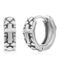 Metallo Stainless Steel Pebbled Cross Huggie Hoop Earrings - Image 1 of 2