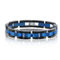 Metallo Stainless Steel Blue & Black Link CZ Bracelet - Image 1 of 3