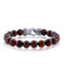 Metallo Stainless Steel Genuine Red Tiger Eye 10mm Bead Bracelet - Image 1 of 3