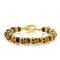 Metallo Stainless Steel Genuine Tiger Eye Beads Skull Bracelet - Gold Plated - Image 1 of 4