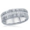 Polished Silver CZ Eternity Tungsten Band Ring - Image 1 of 3