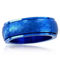 Stainless Steel Honey Comb Design Spinner Ring - Blue Plated - Image 1 of 3