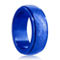 Stainless Steel Honey Comb Design Spinner Ring - Blue Plated - Image 2 of 3